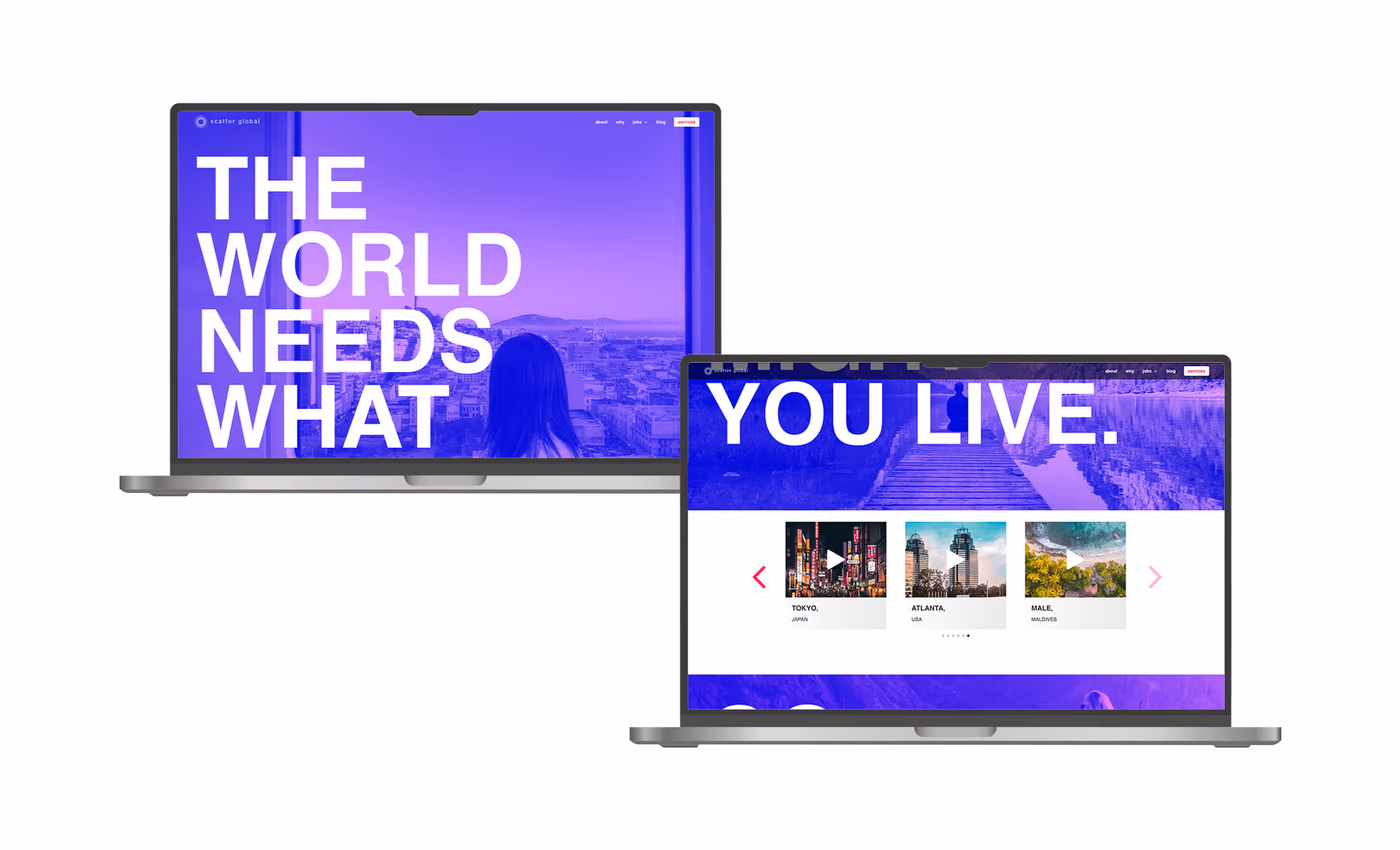 Scatter Global website homepage design