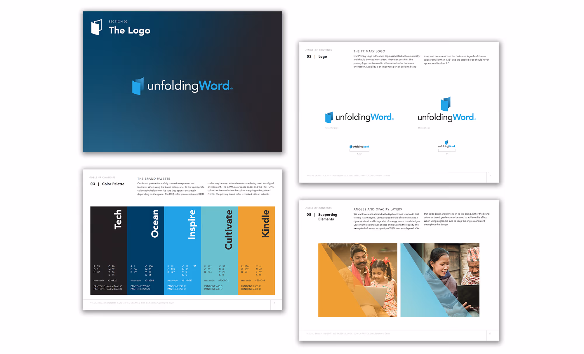 Website layout with content sections