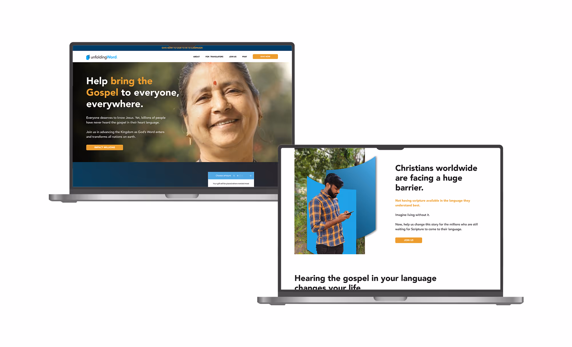 Website layout with content sections