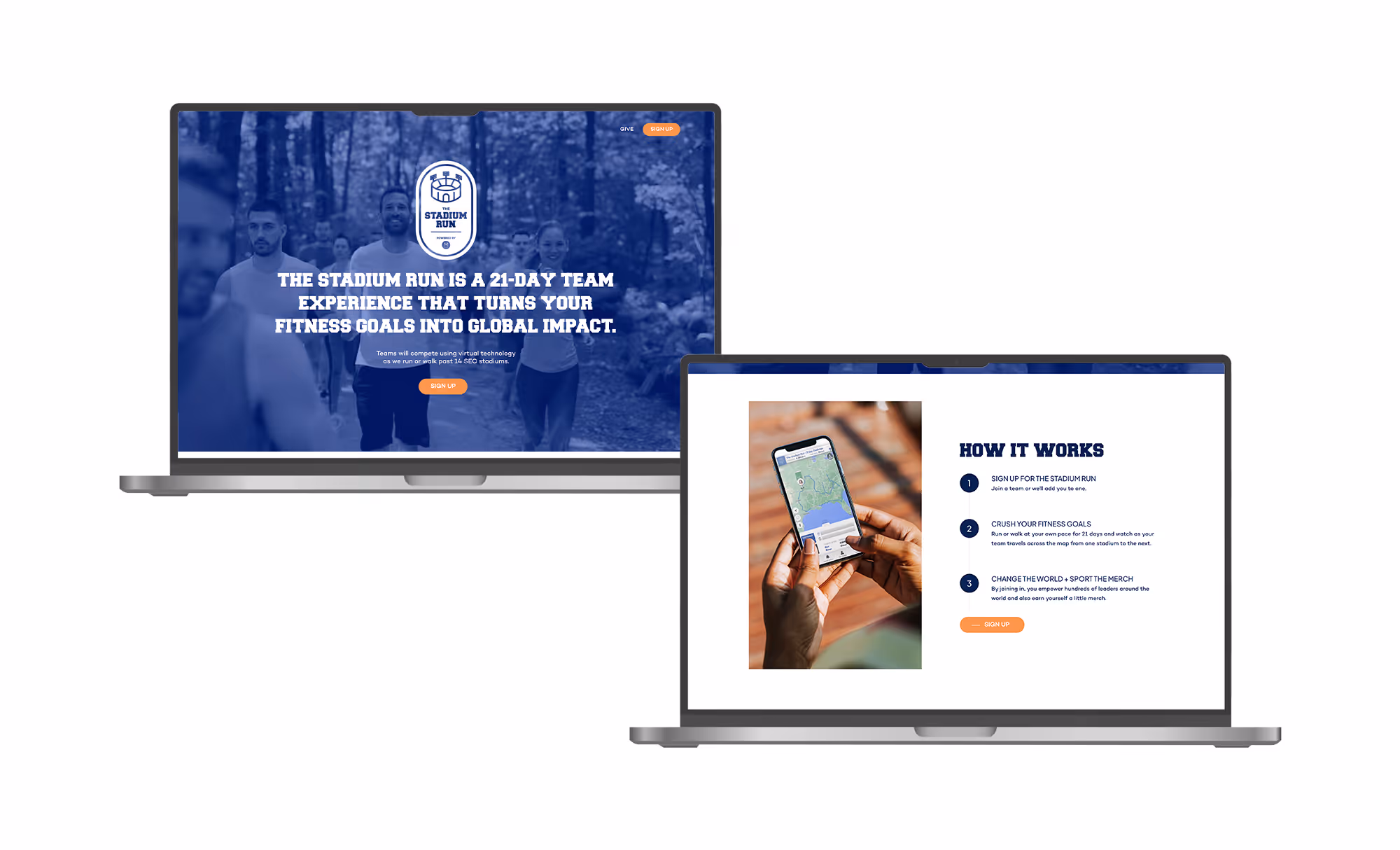 Event website layout sections