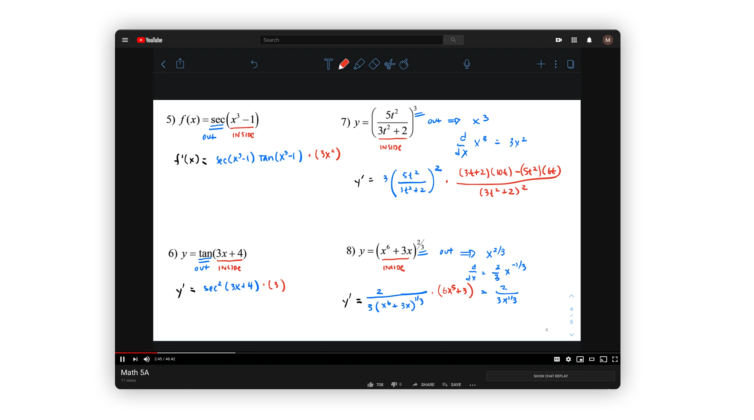 Professor recording annotations to support their online lessons using Notability