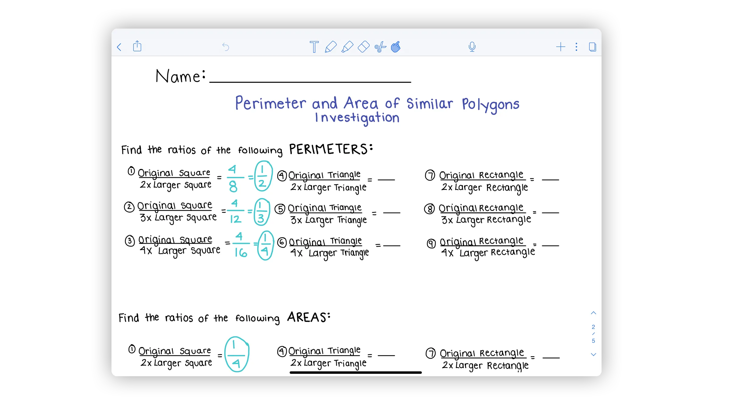 Assignments created in Notability by @buynomials on Instagram