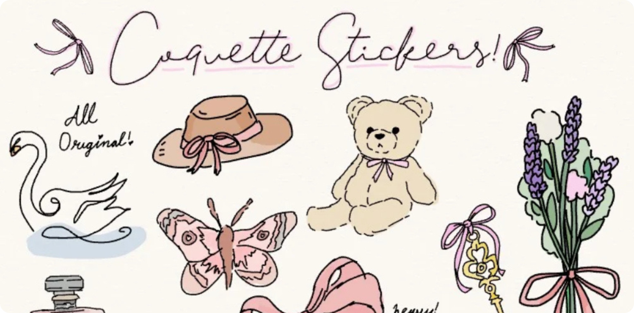 A pack of digital coquette stickers from Notability.