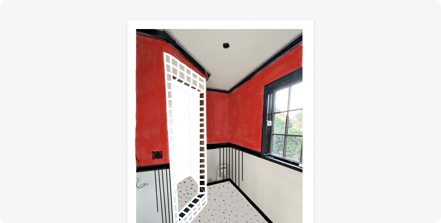 A screenshot of a note featuring home renovation designs in Notability.