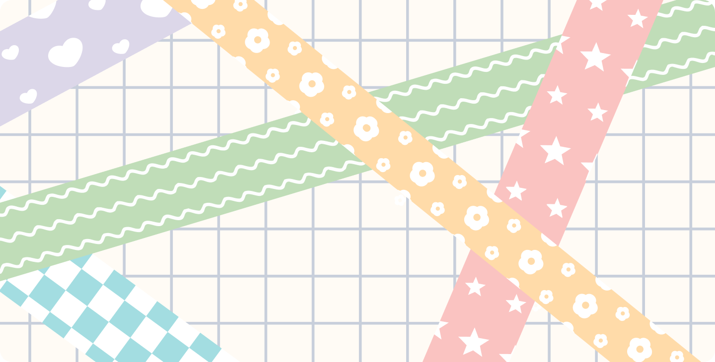 A close up shot of the new Tape patterns and colors available in Notability.