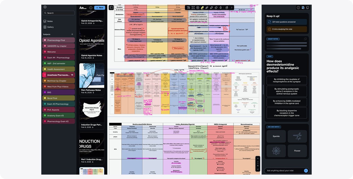 A close-up shot of a user's anatomy notes open in Notability.