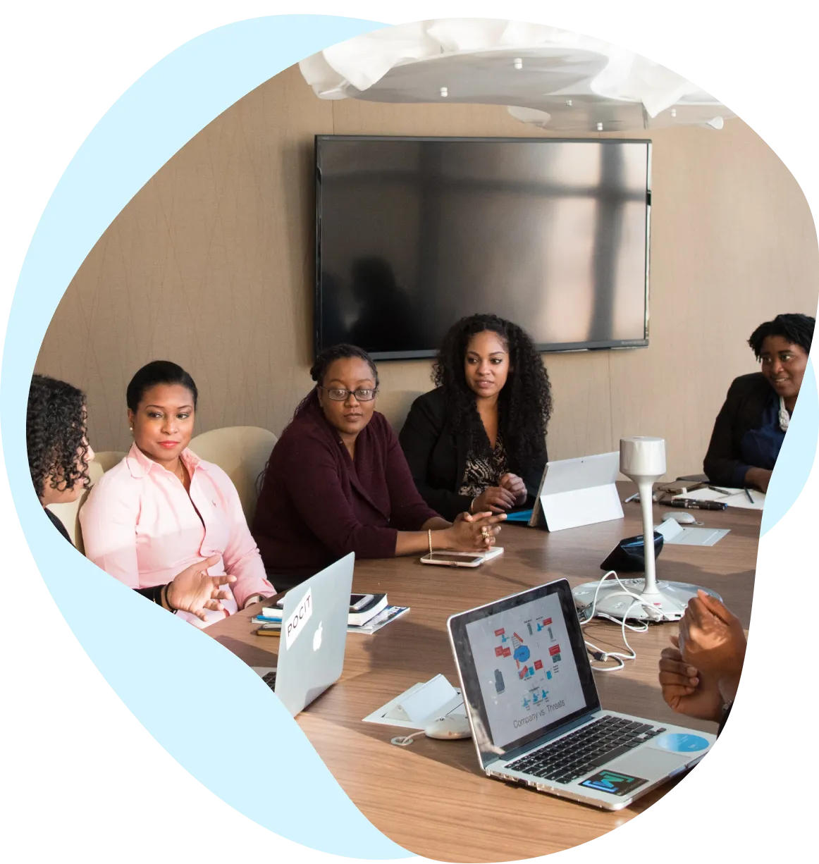 people in a board room having a meeting