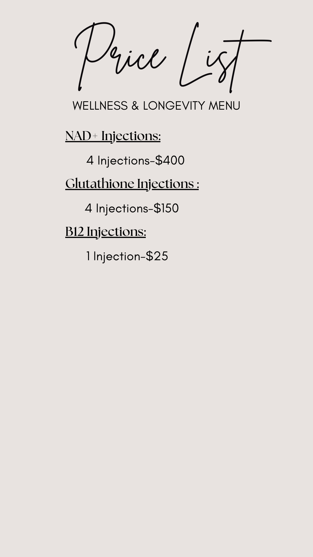 Wellness & Longevity Menu & Pricing at TruYou Aesthetics Maryville, TN