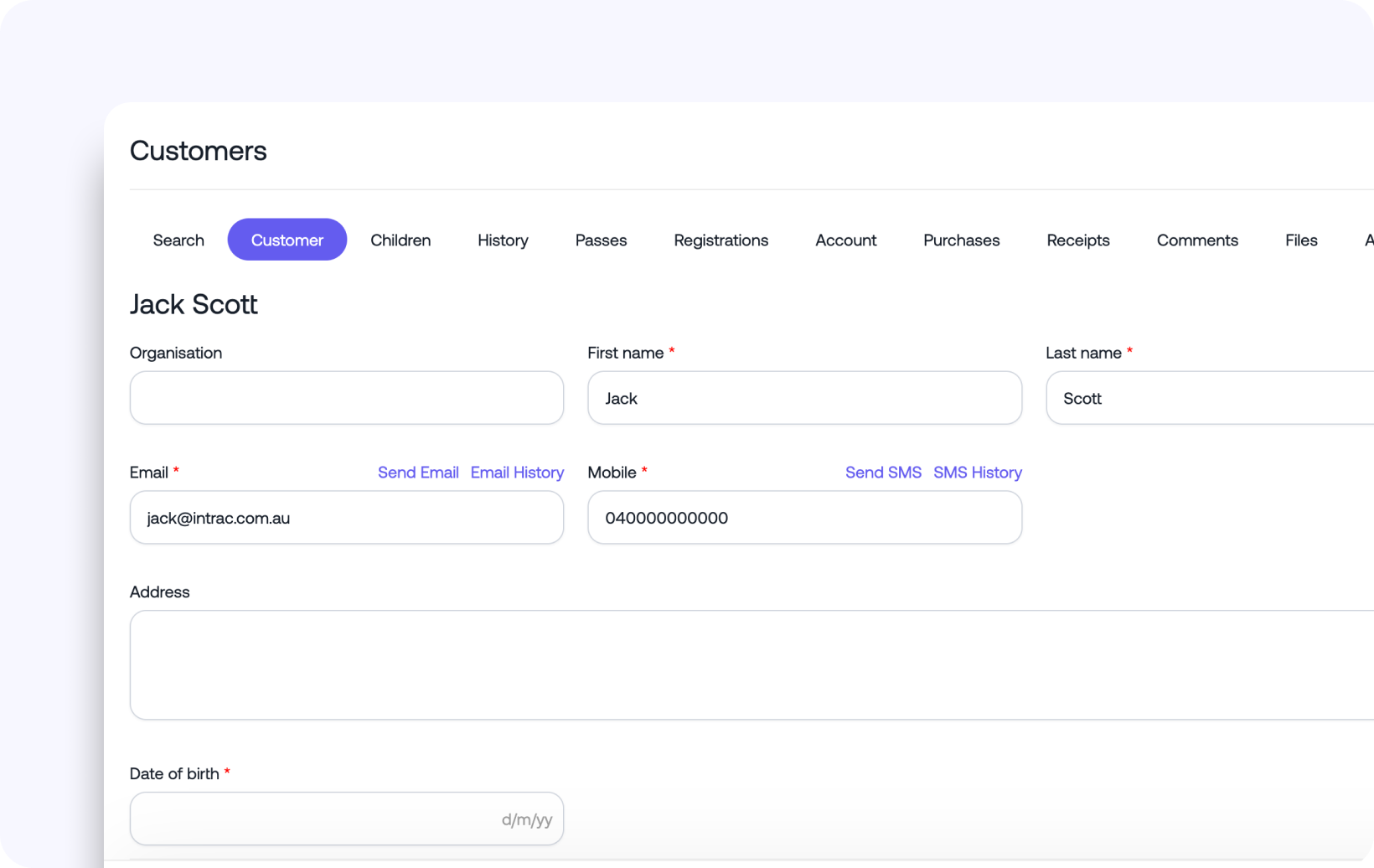 Customer database & CRM
