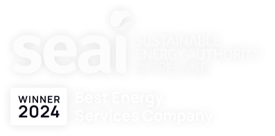 SEAI Sustainable Energy Authority of Ireland Winner 2024 Best Energy Services Company badge.