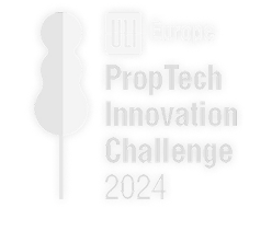 Logo with a stylized tree and text: ULI Europe PropTech Innovation Challenge 2024.
