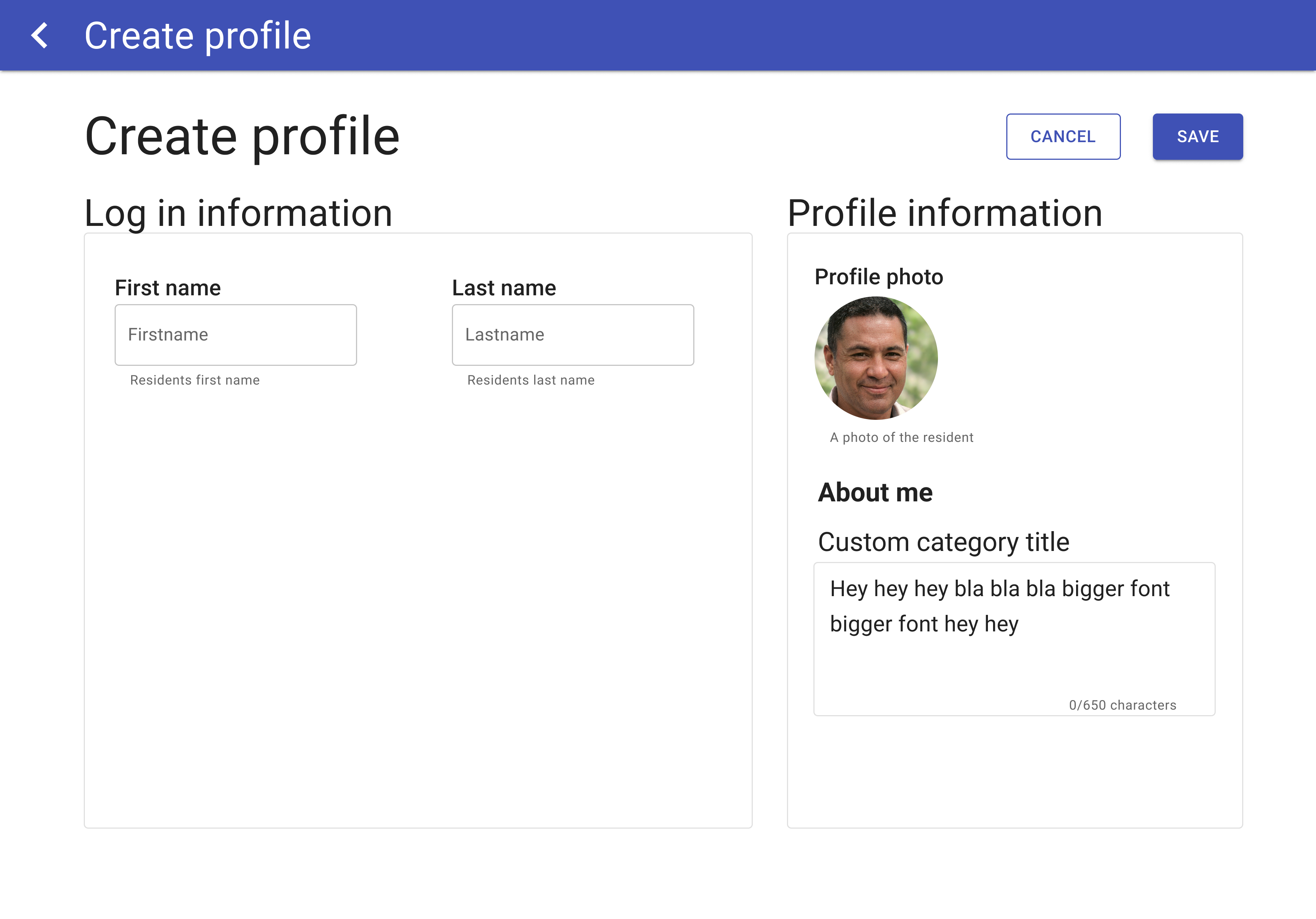 Prototype 2 create profile