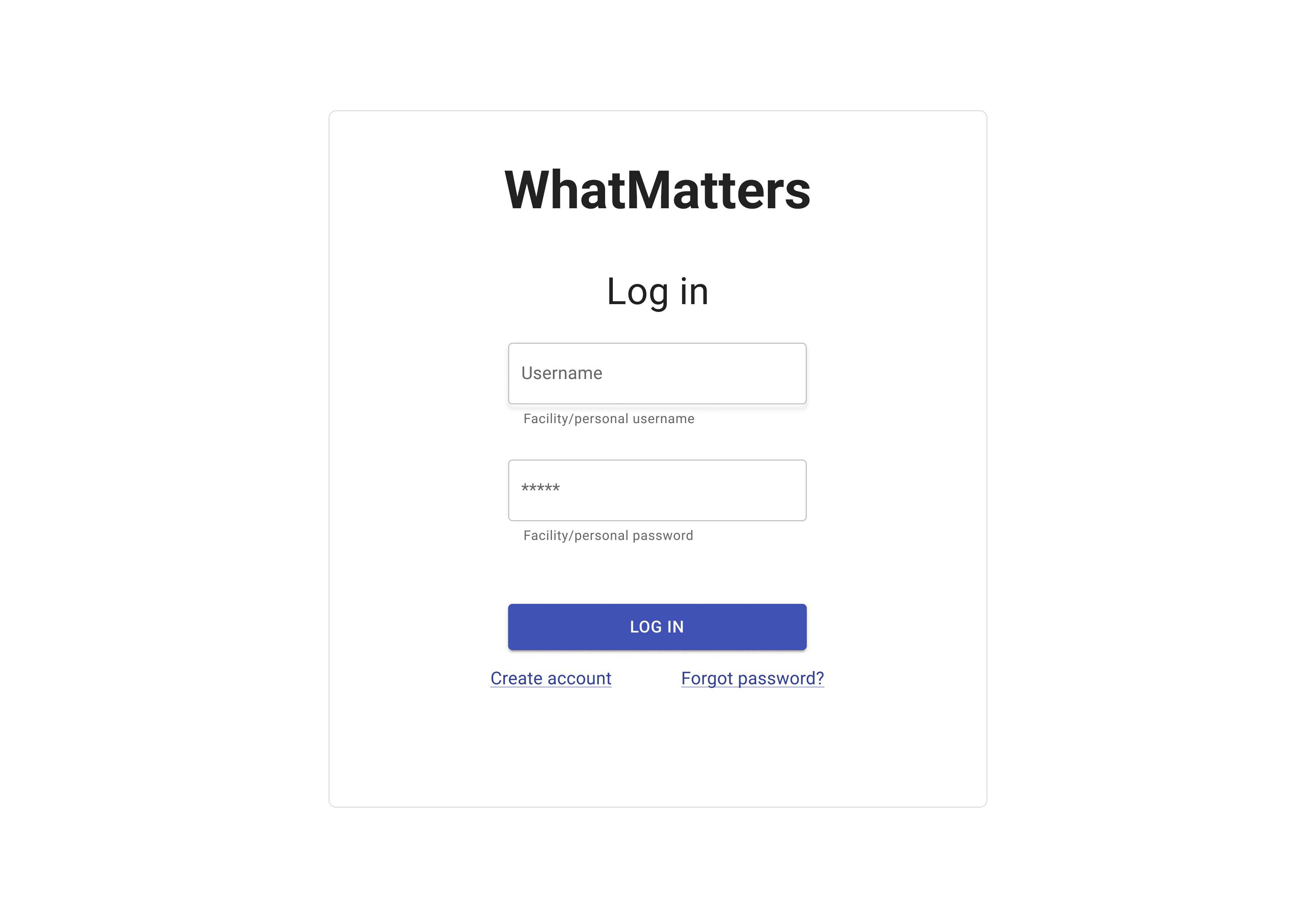 login page