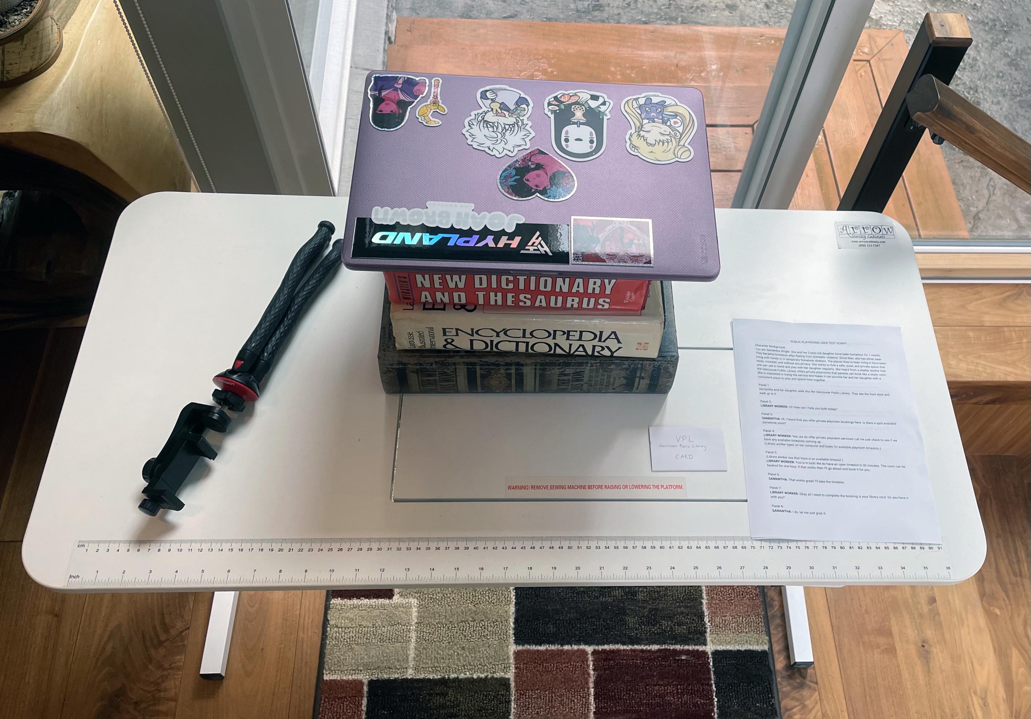 Acting props for user testing