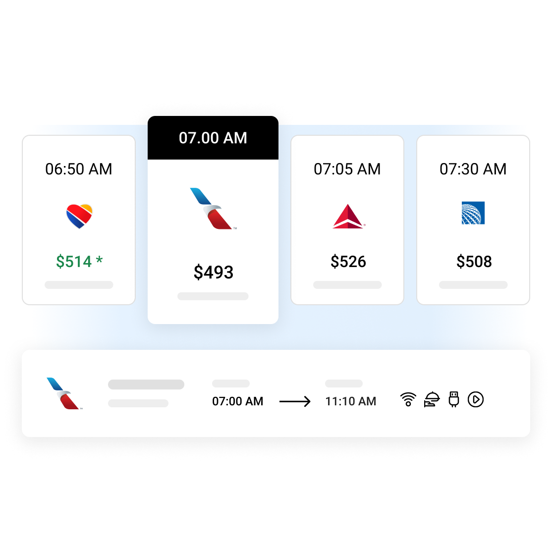 Zeno's easy-to-use user interface allows you to book directly on an airline or leisure travel sites