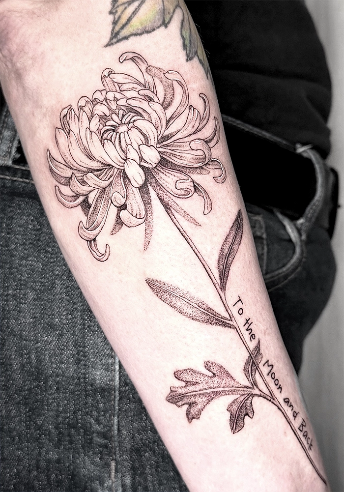 fine line bkinky tattoo
