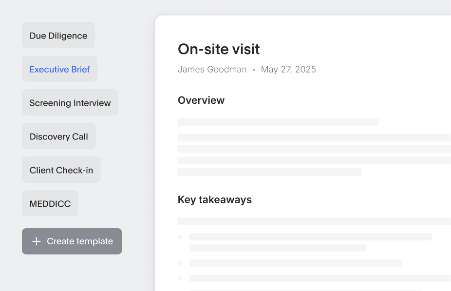 Meeting notes for every team