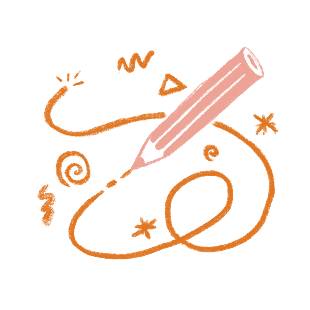 A pencil drawing lines and doodles