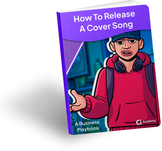 A mockup book cover for an ebook titled How to Release a Cover Song
