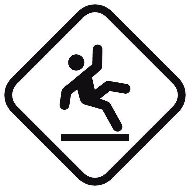 Slip, trip, and fall icon.