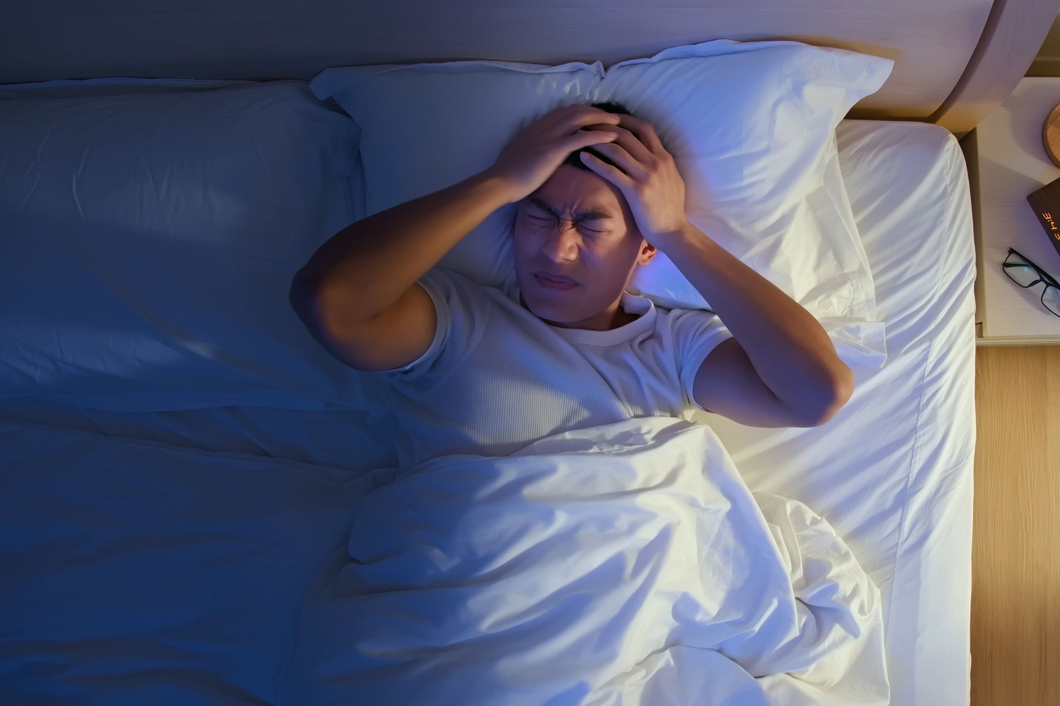 Asian man has insomnia.