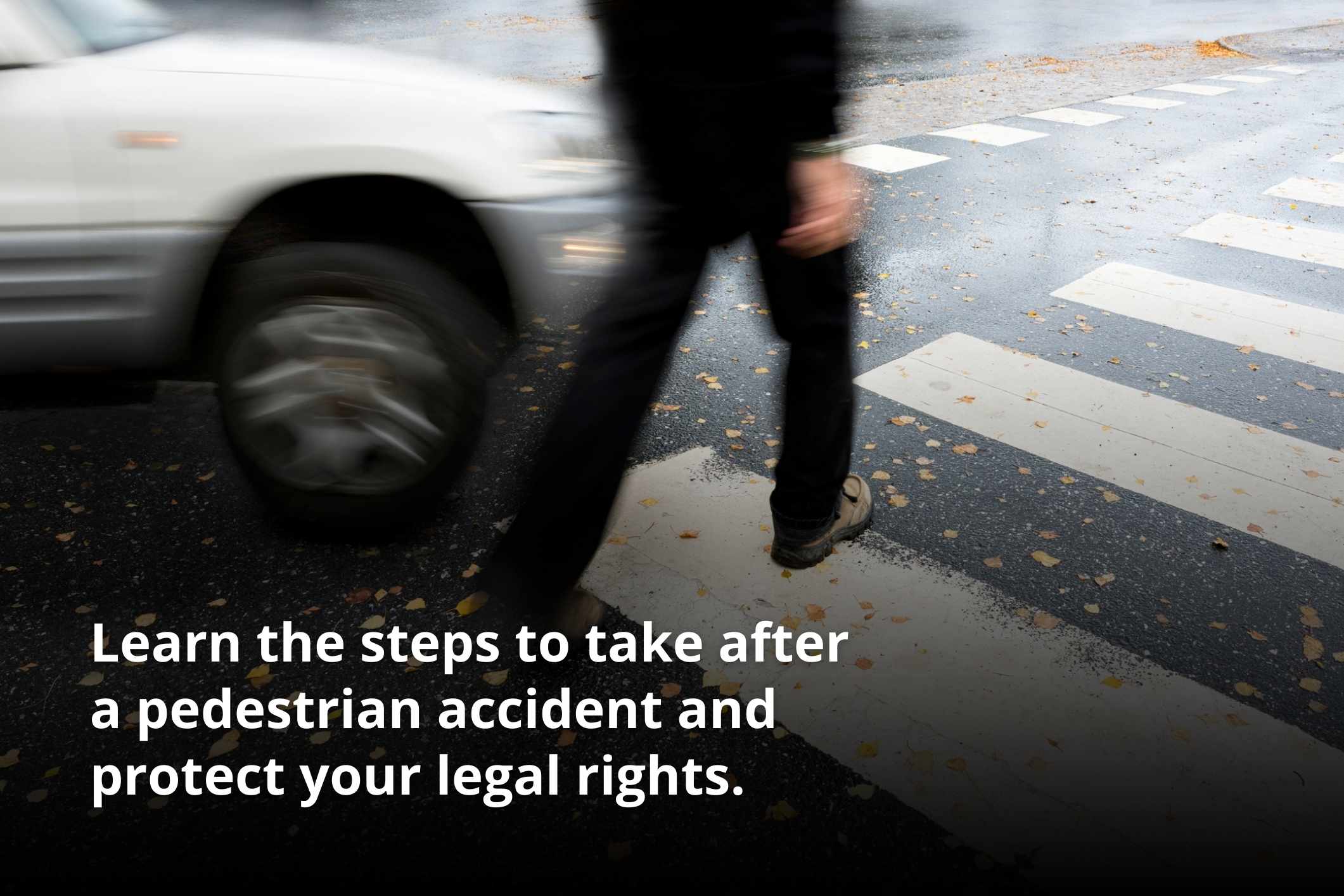 Crosswalk collision showing what to do when you get hit by a car as a pedestrian.