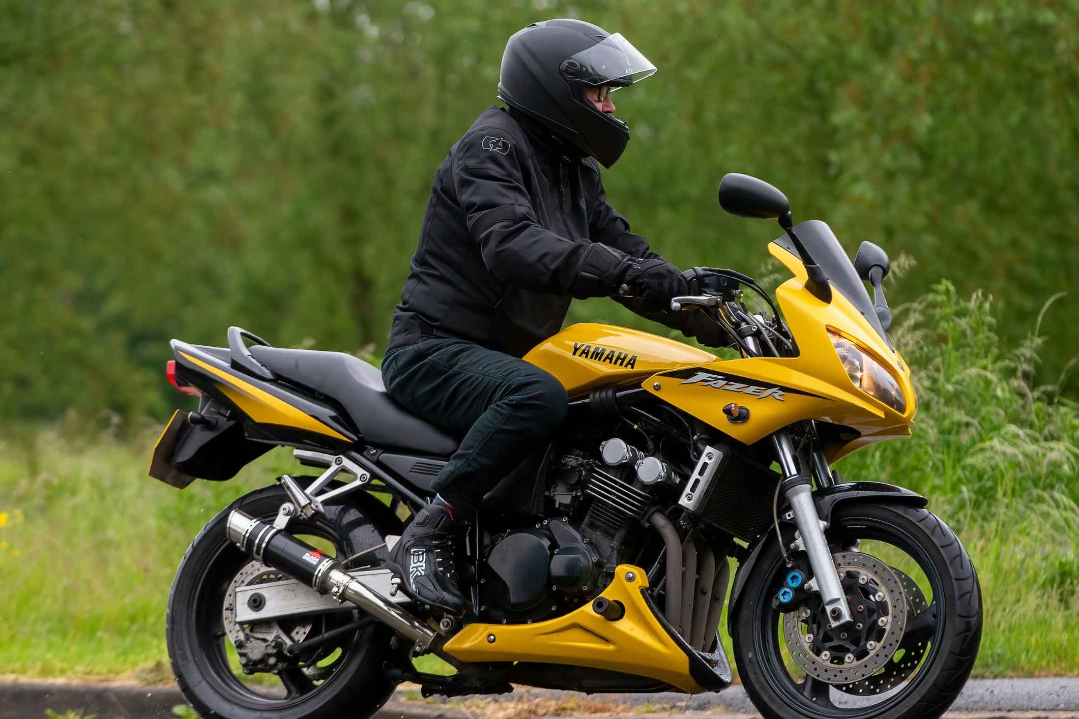 Yamaha motorcycle on road, representing Virginia Beach motorcycle accident lawyer injury cases.