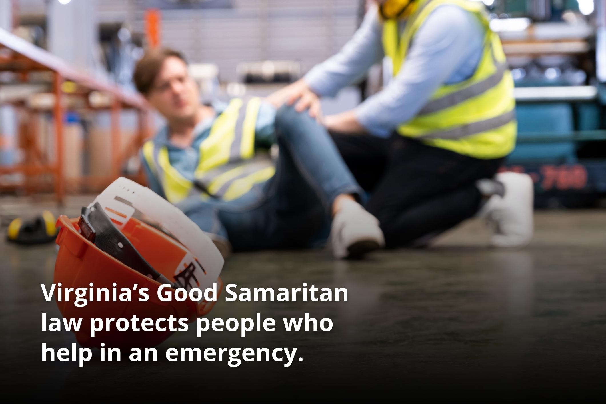 Man injured at accident scene, illustrating the good samaritan law in Virginia.