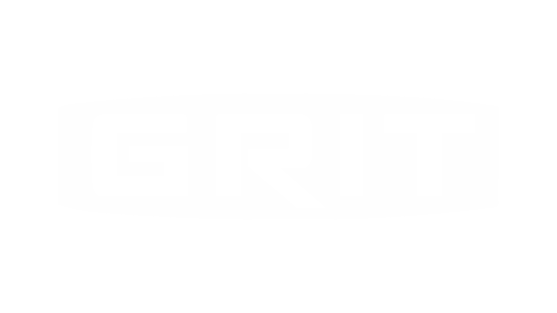 Black and white logo with the word GRIT in bold, stylized uppercase letters inside an elongated oval shape.