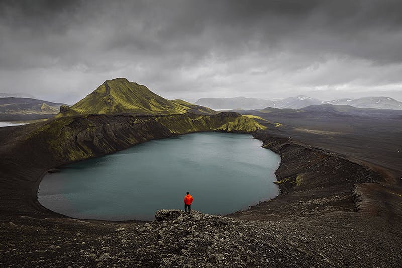 Mountain scenery on the Landmannalaugar Hiking, Haifoss Waterfall & Nature Bath Private Tour