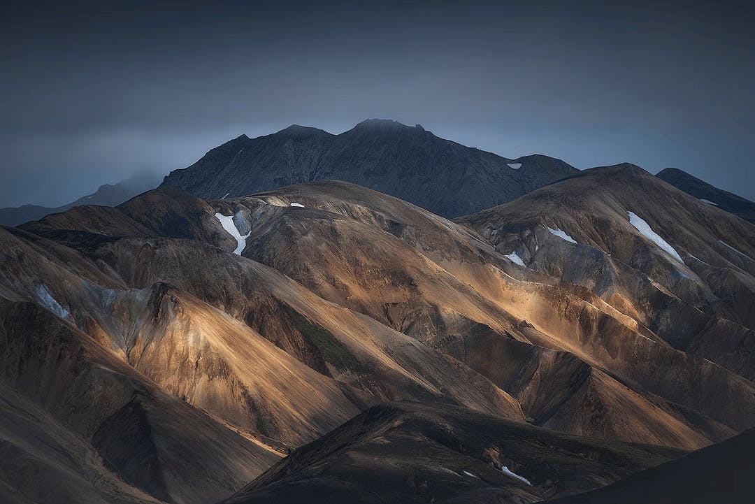 Landscape on the Landmannalaugar Hiking, Haifoss Waterfall & Nature Bath tour