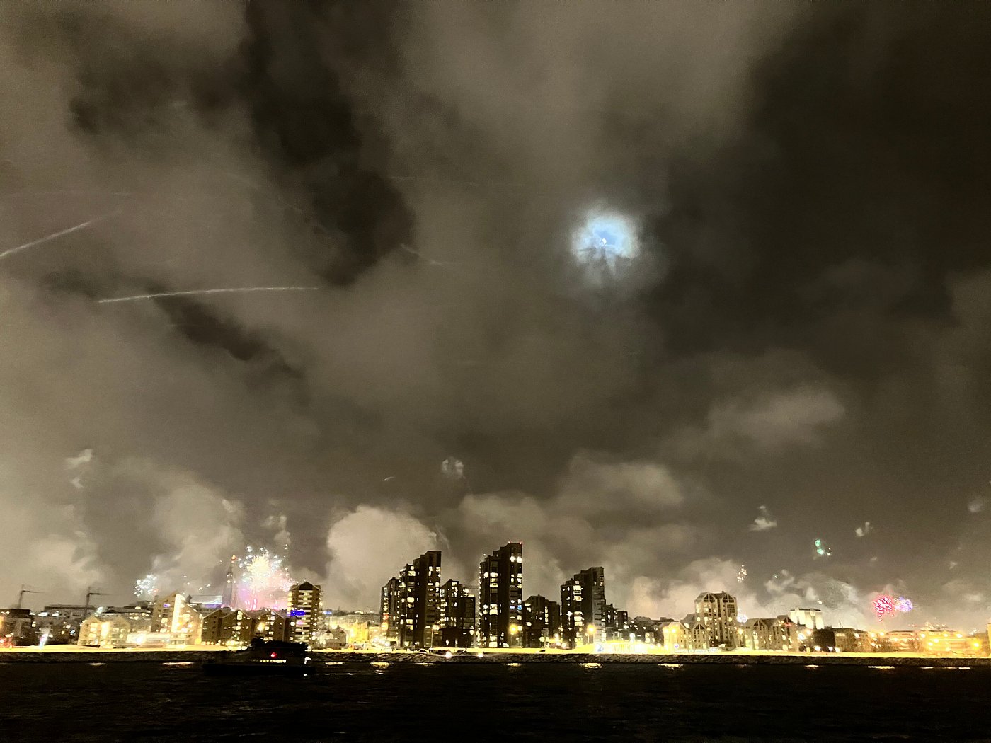 New Year's Eve fireworks over Reykjavik, Iceland