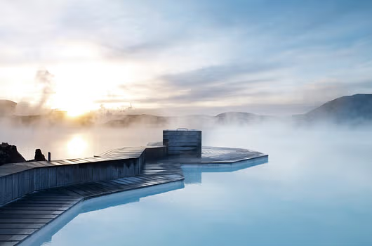 Blue Lagoon at sunset, Iceland
