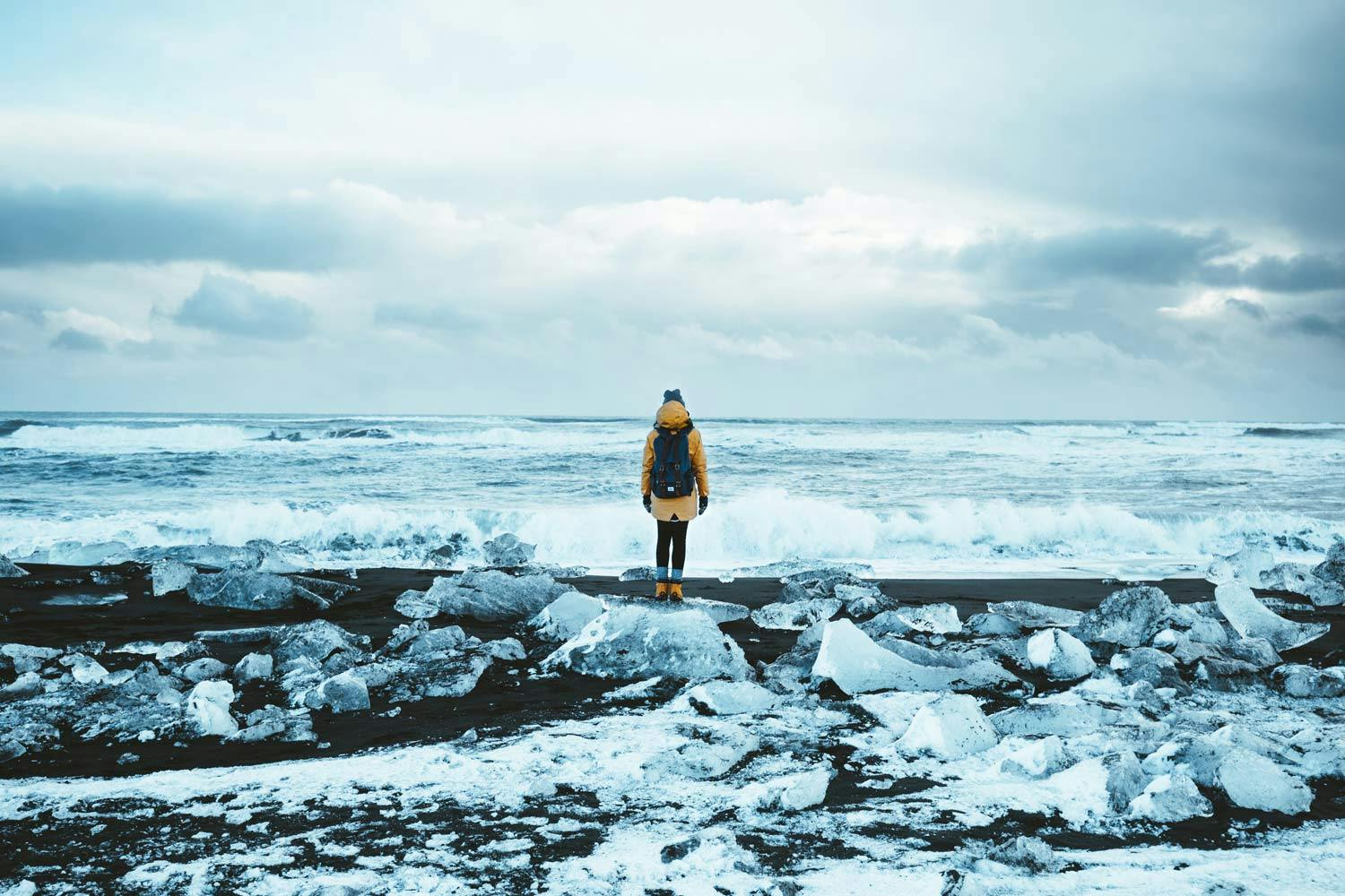 Icelandic scenery on 6 Day Around Iceland Winter Minibus Tour