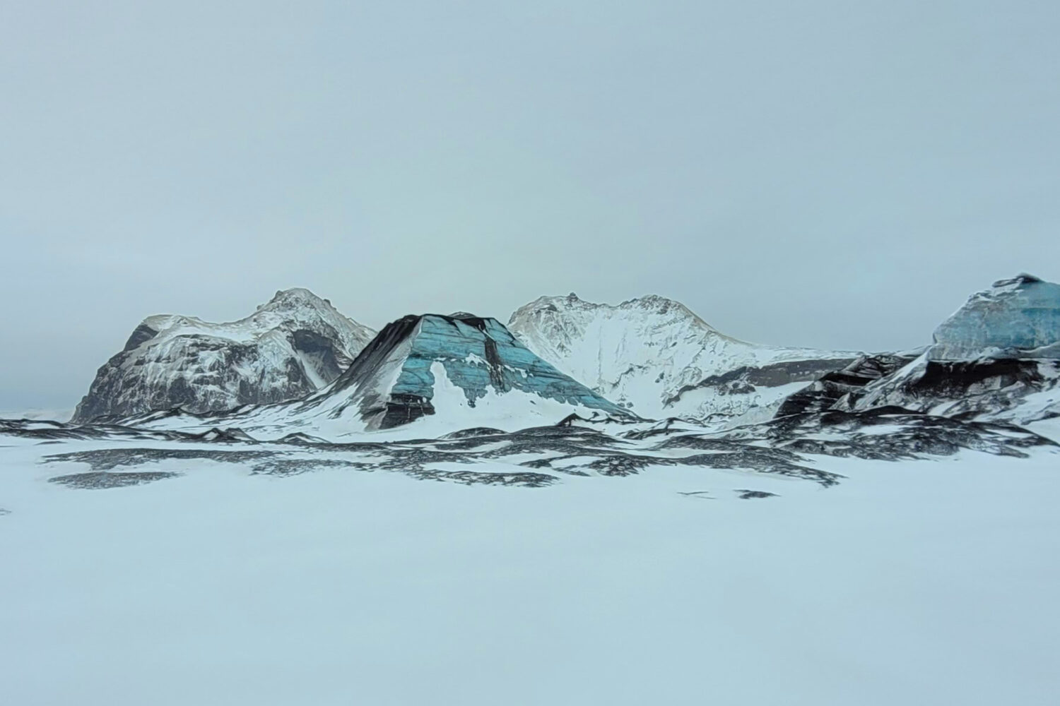 Landscape seen on the Ice Cave Katla, South Coast Waterfalls & Black Sand Beach Private Tour