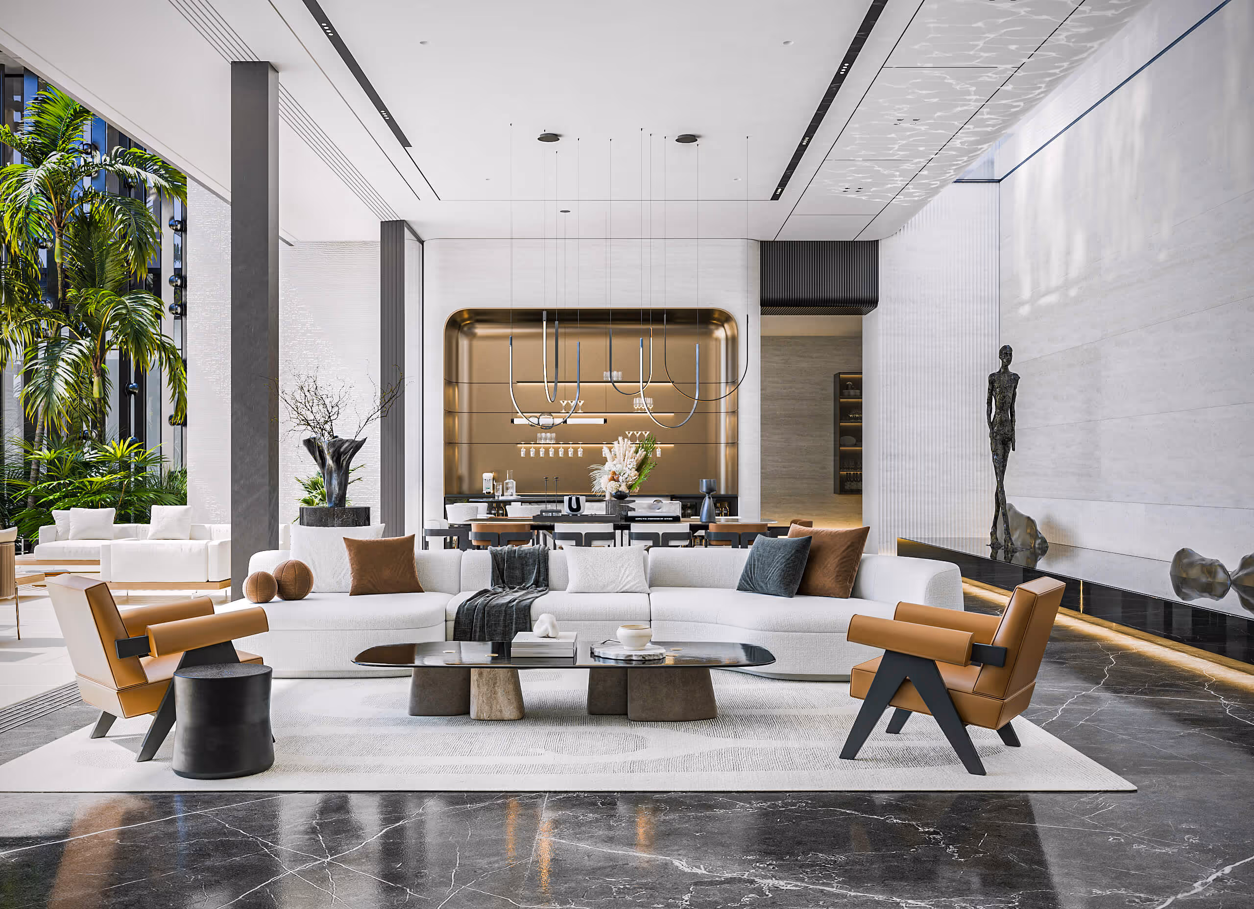 General view of the family room.