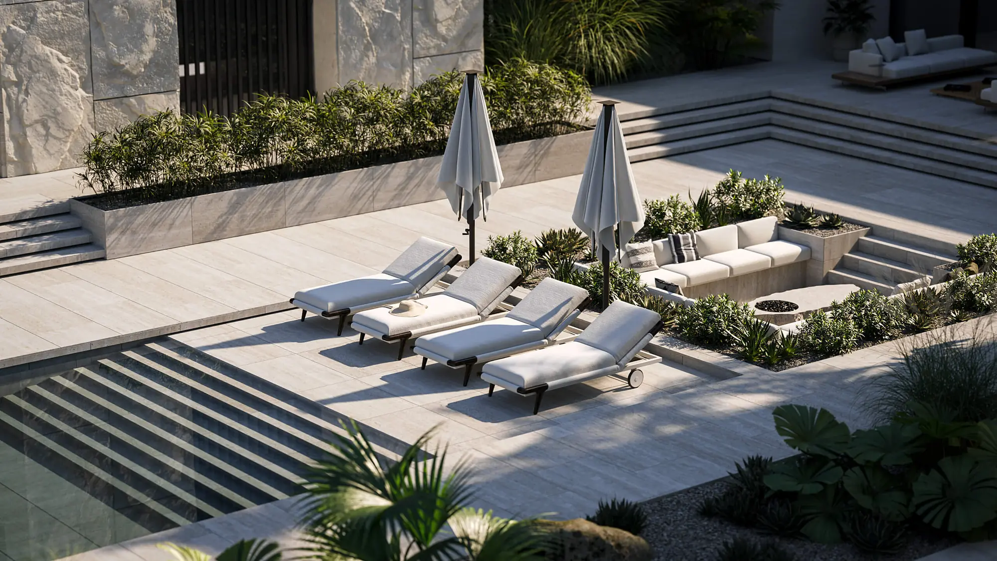 Luxury villa pool terrace on the Costa del Sol