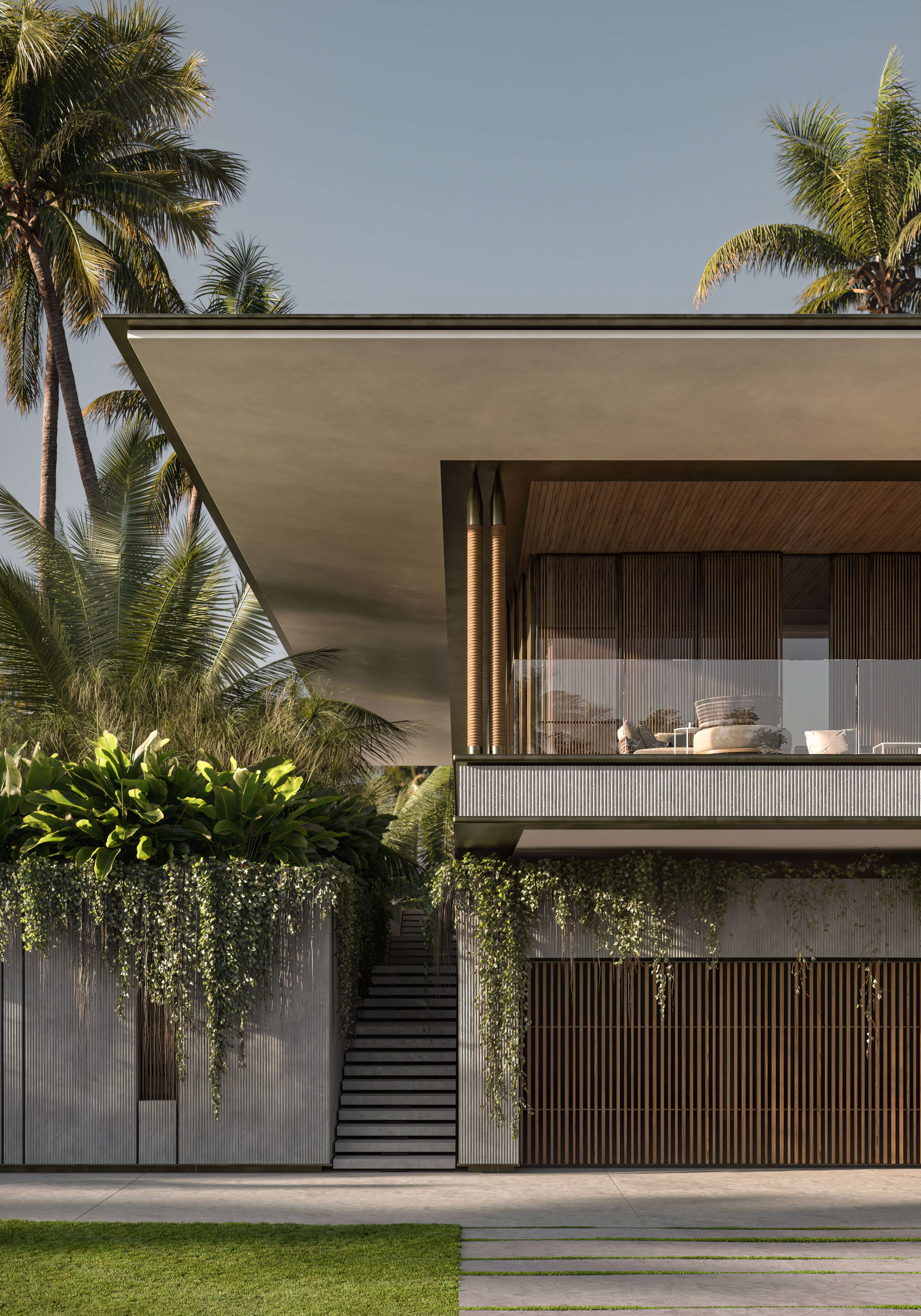 Contemporary luxury villa architecture integrated with the landscape in Marbella