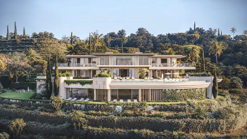 Design visualization: three levels facing the landscape