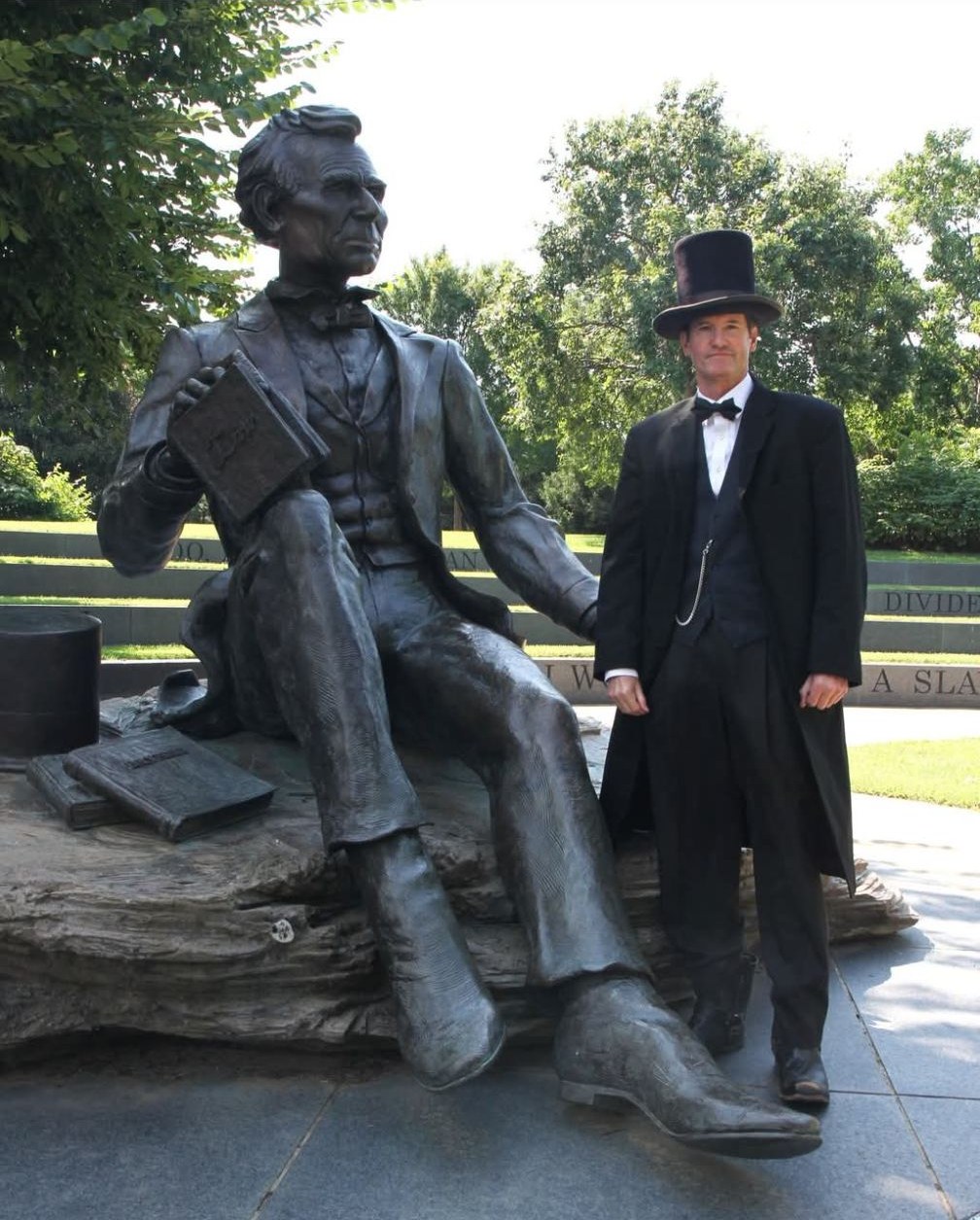 Laughing with Lincoln. Vincennes 250 event. June 13, 2026