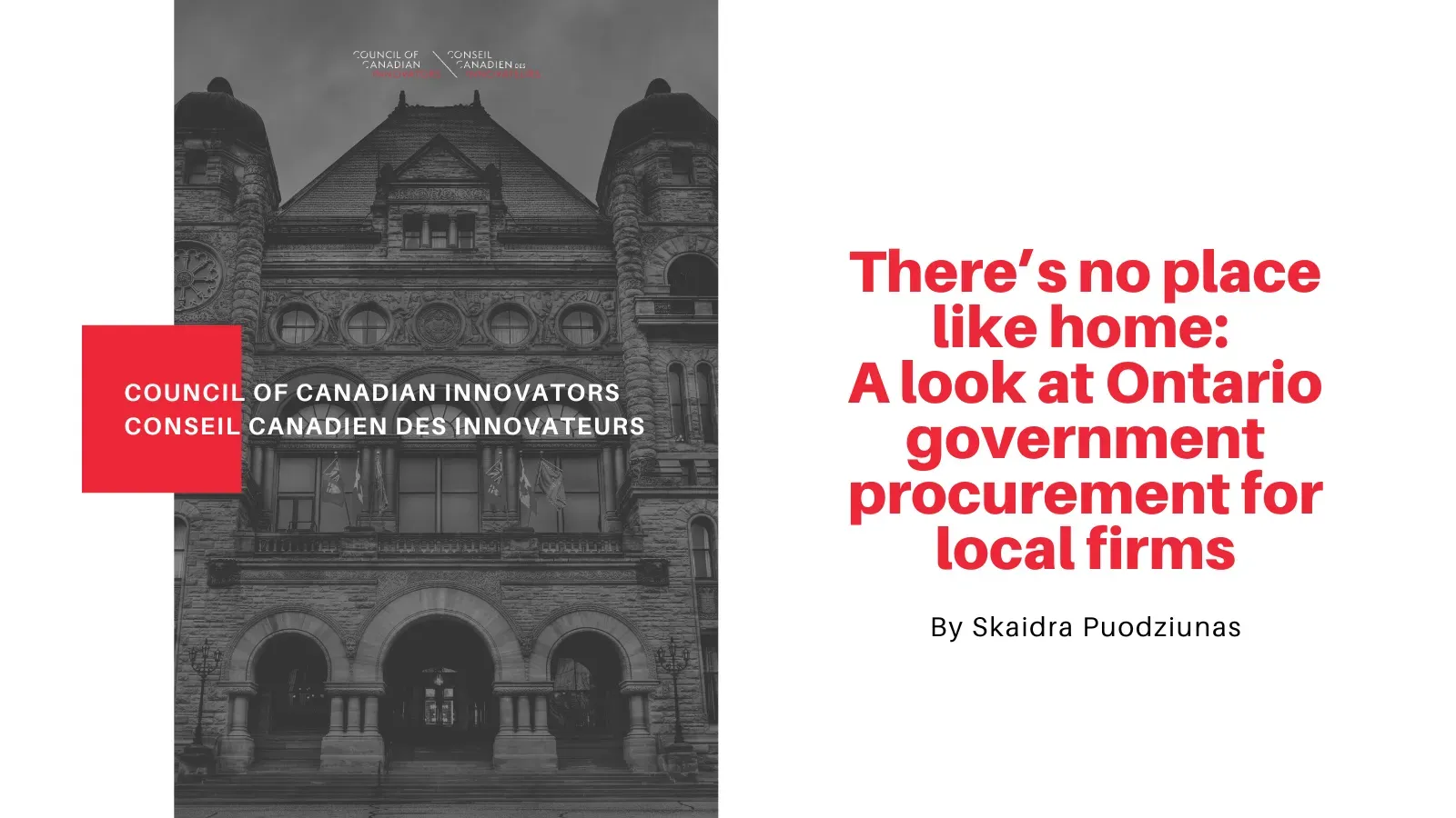 There’s no place like home: A look at Ontario government procurement for local firms