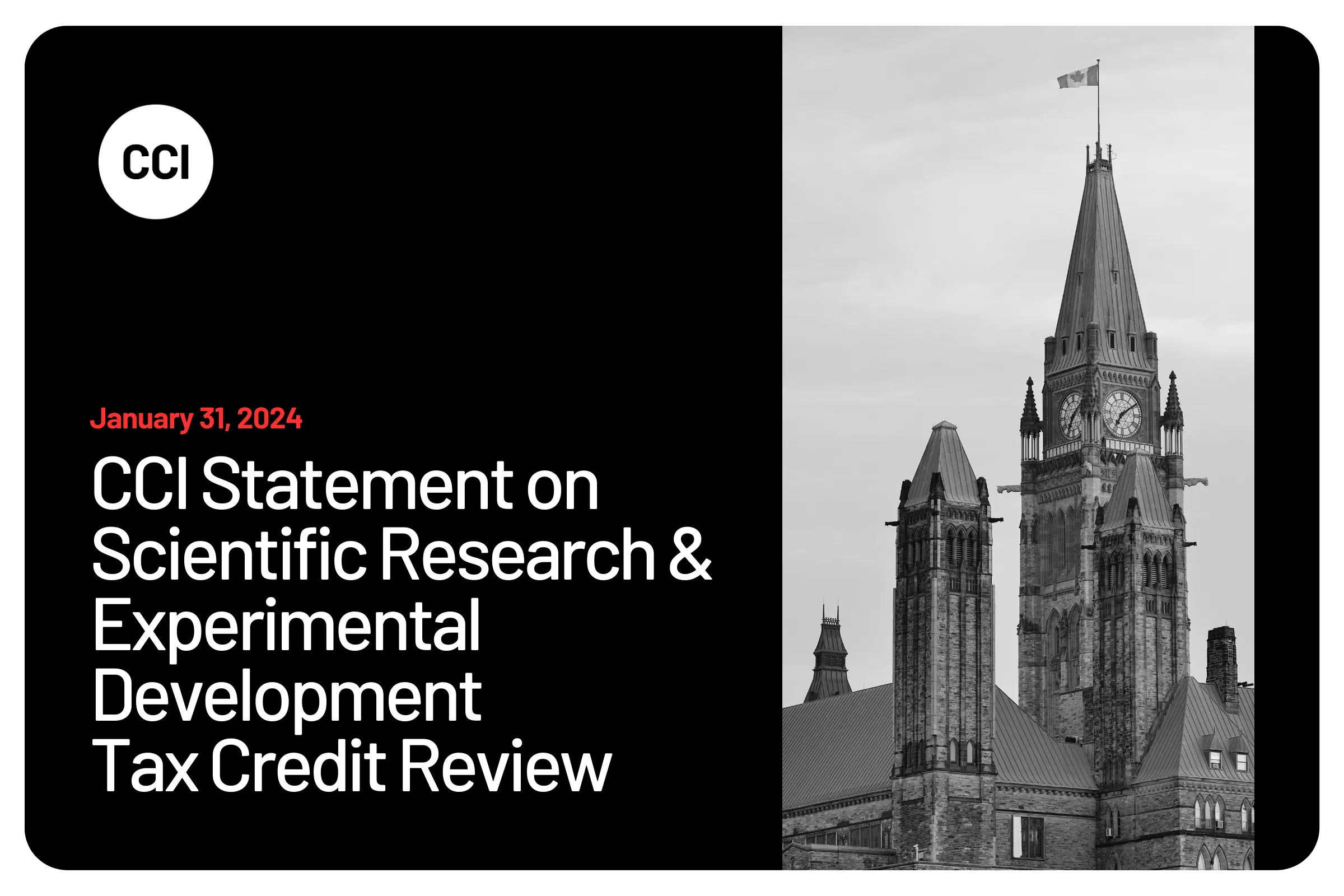 CCI Statement on Scientific Research & Experimental Development  Tax Credit Review