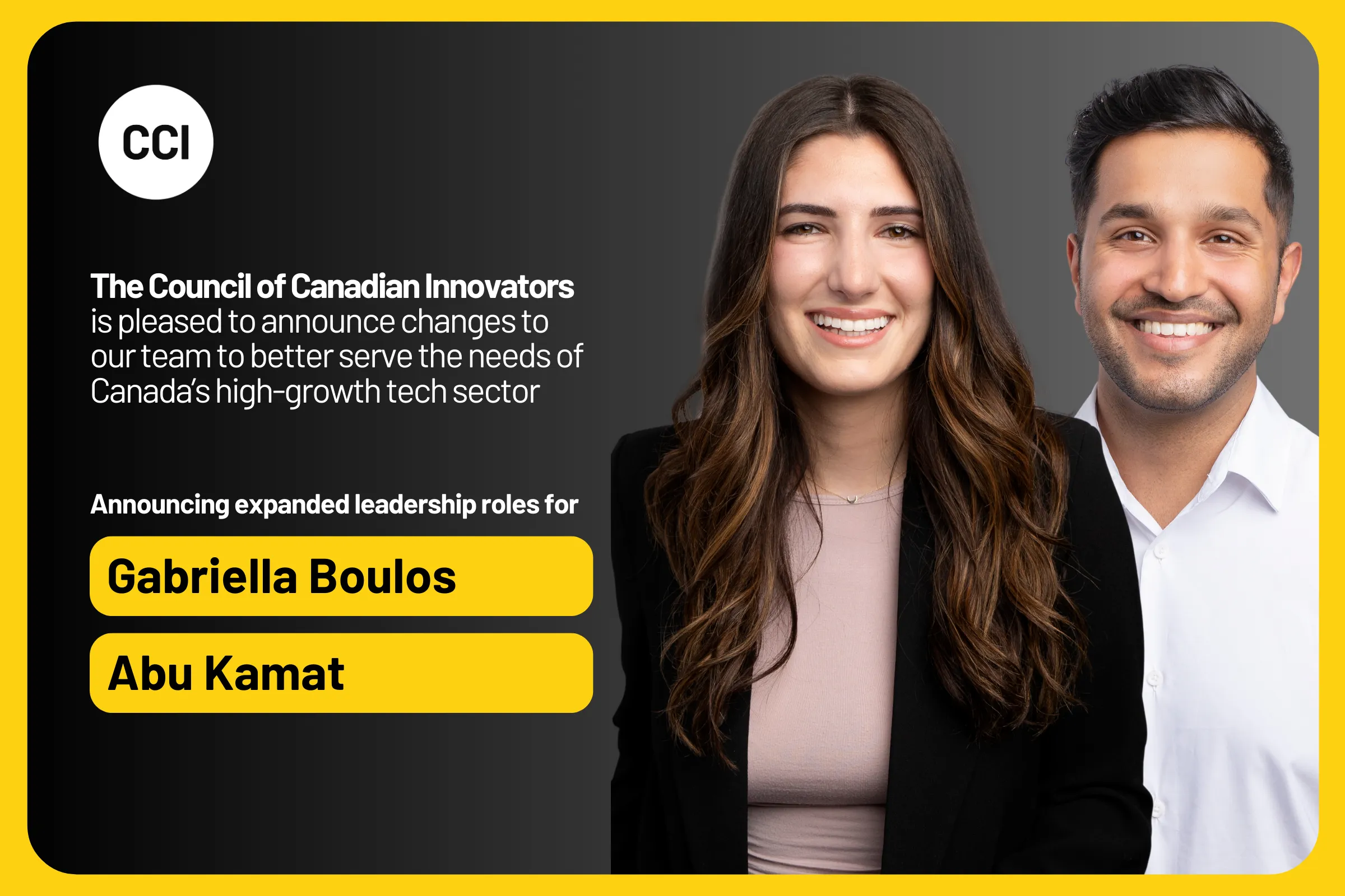 CCI promeut des membres clés de l'équipe pour piloter des initiatives stratégiques et des programmes de perfectionnement des cadres pour la croissance du secteur technologique canadien