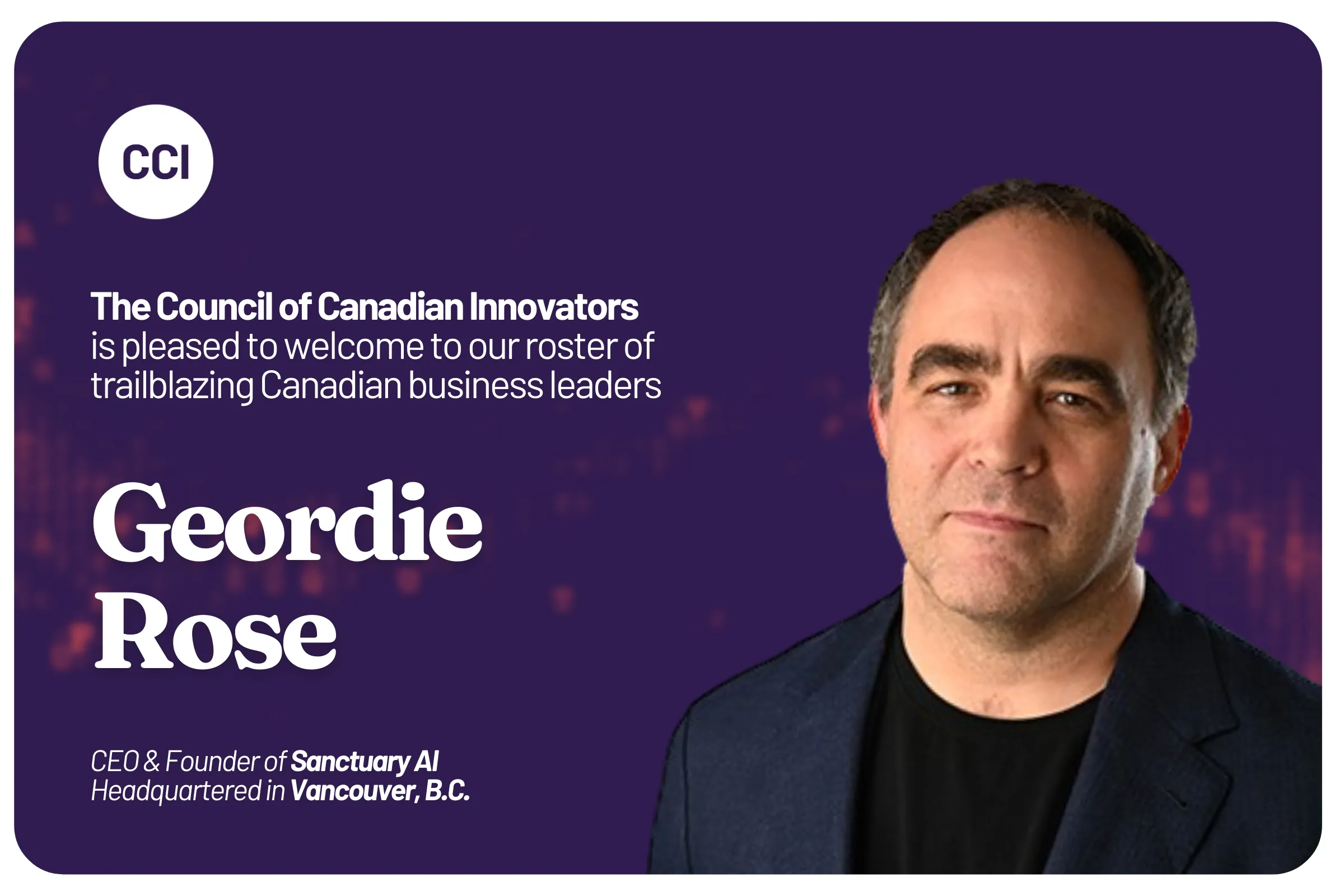 CCI Welcomes Sanctuary AI to our national team of innovators