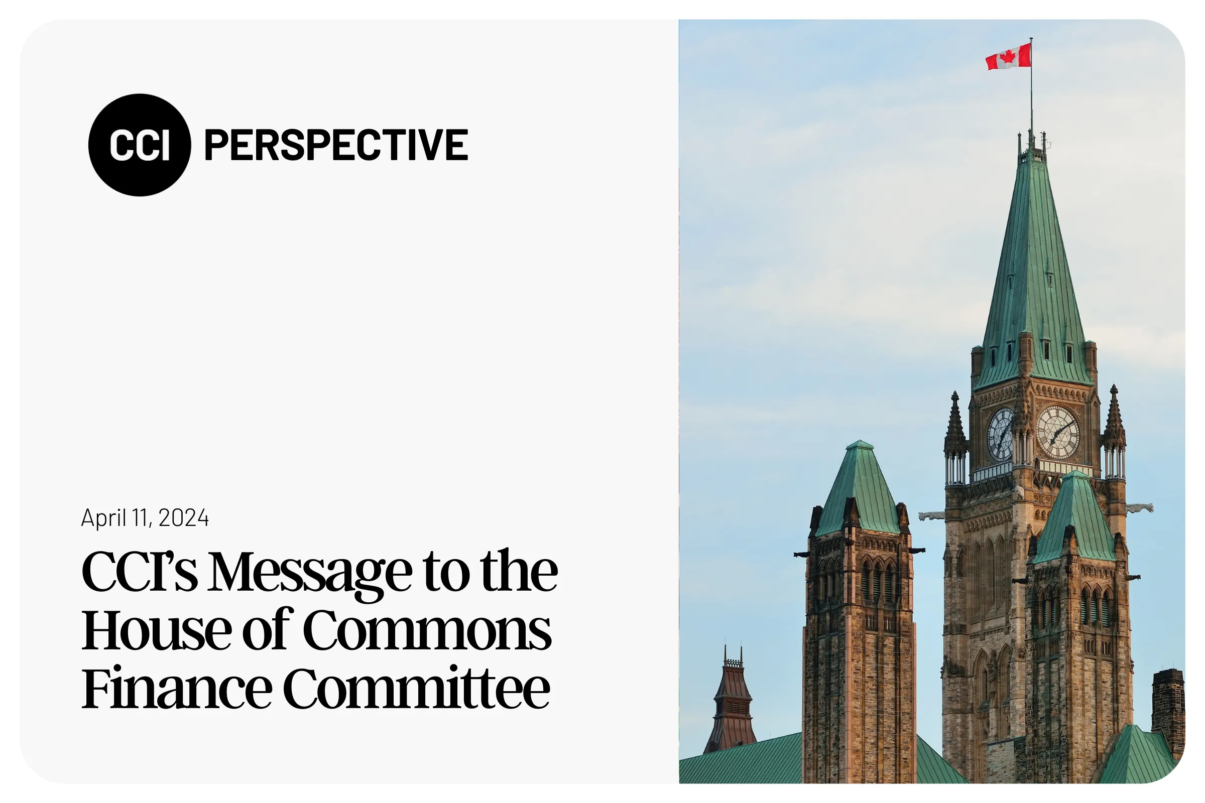 Message de CCI au Comité permanent des finances de la Chambre des communes