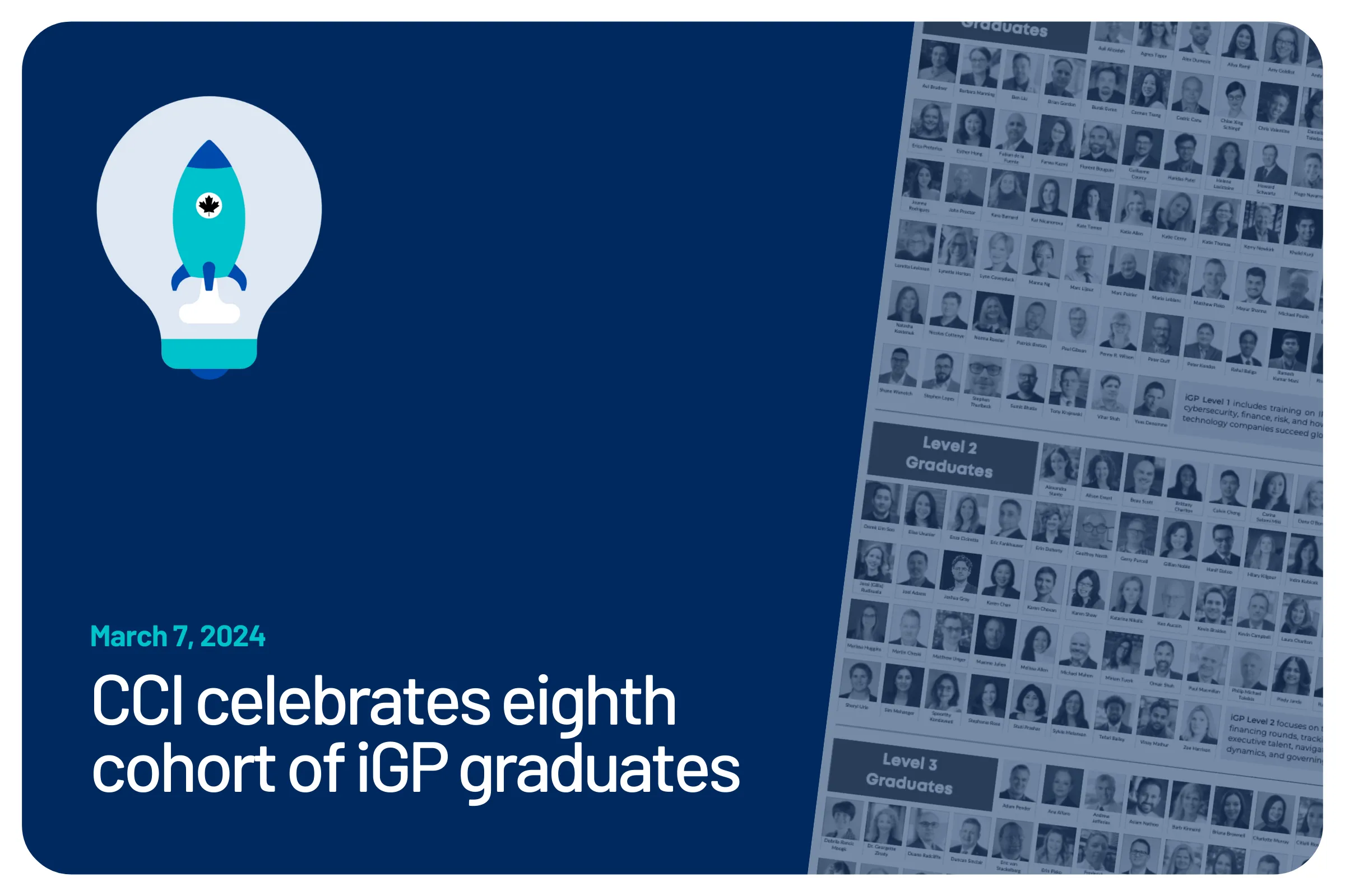 CCI célèbre la huitième cohorte de diplômés du programme iGP
