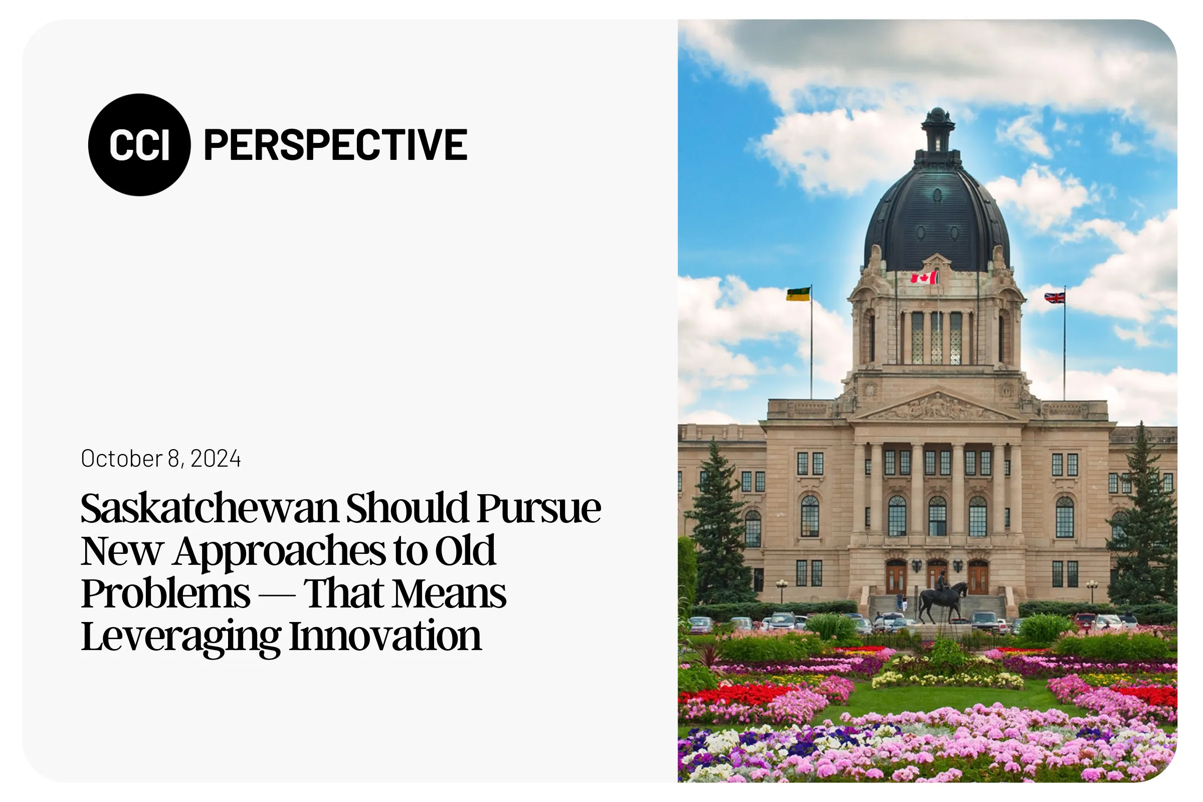 Saskatchewan Should Pursue New Approaches to Old Problems — That Means Leveraging Innovation