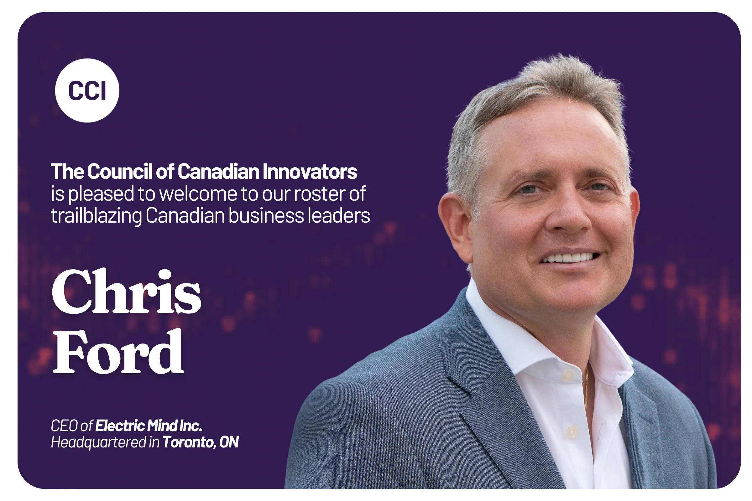CCI accueille Electric Mind dans notre réseau national d'innovateurs