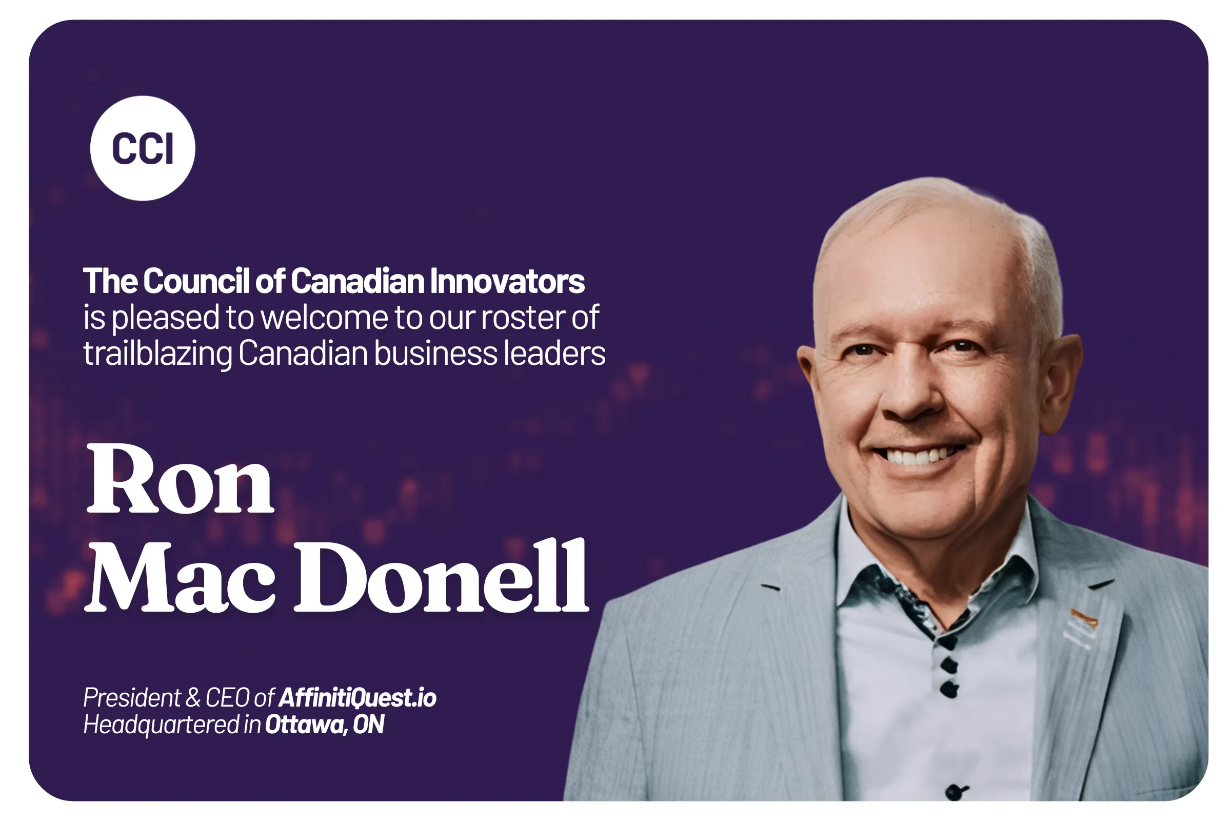 CCI Welcomes AffinitiQuest to our National Network of Innovators