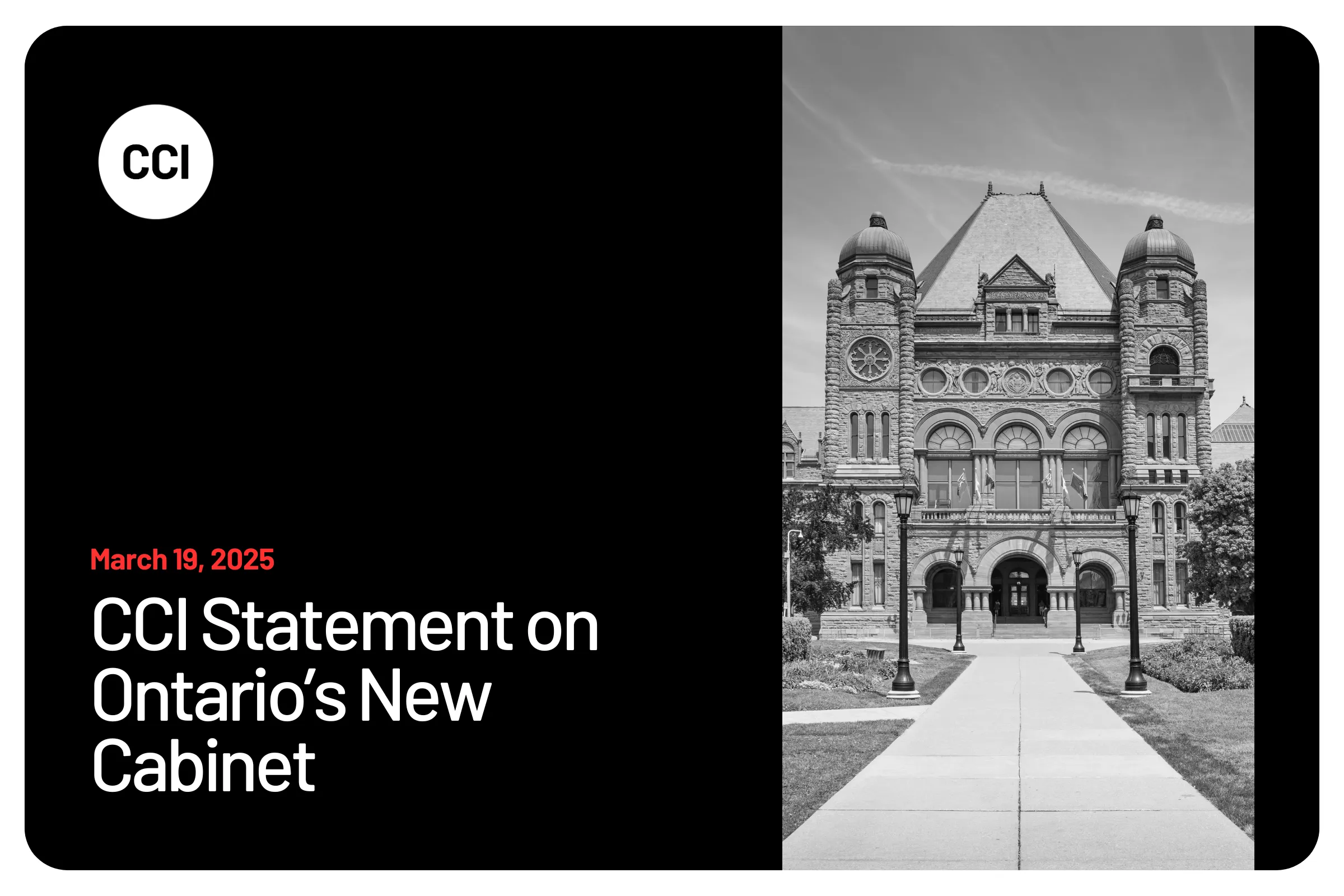 CCI Statement on Ontario’s New Cabinet